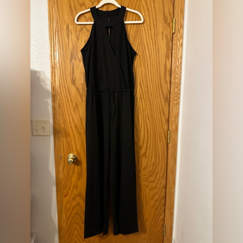 Three Eighty Two Halter Wide Leg Jumpsuit - NWT - Size L Womens Black